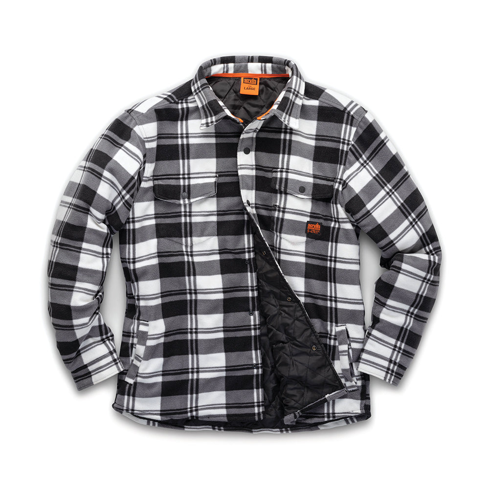 Scruffs Worker Padded Checked Shirt Black/White S