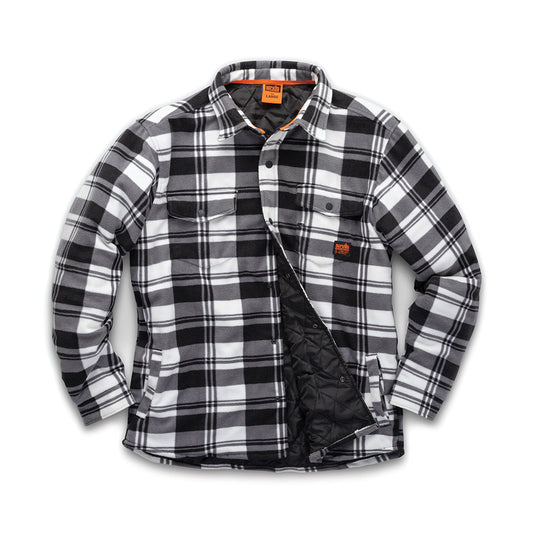 Scruffs Worker Padded Checked Shirt Black/White M