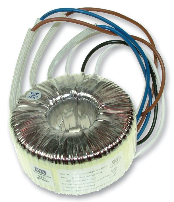 Toroidal Transformer, 2x 18V, 2.22 A, 80VA, 230V - VTX-146-080-118